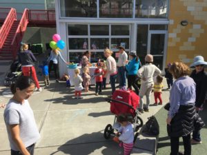 Families at Helen Wills Playground May 2016